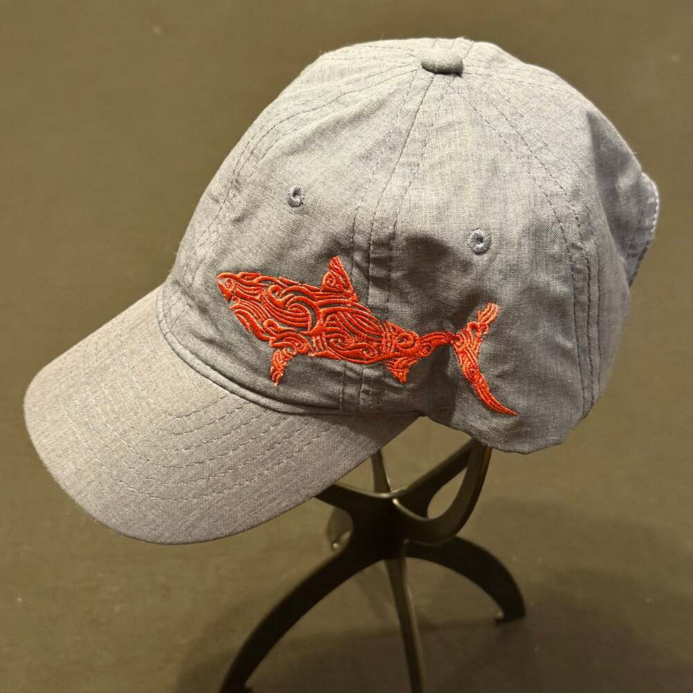 Crazy Shirts Hawaii Blue Red Shark Fish Embroidered Adjustable Hat Cap